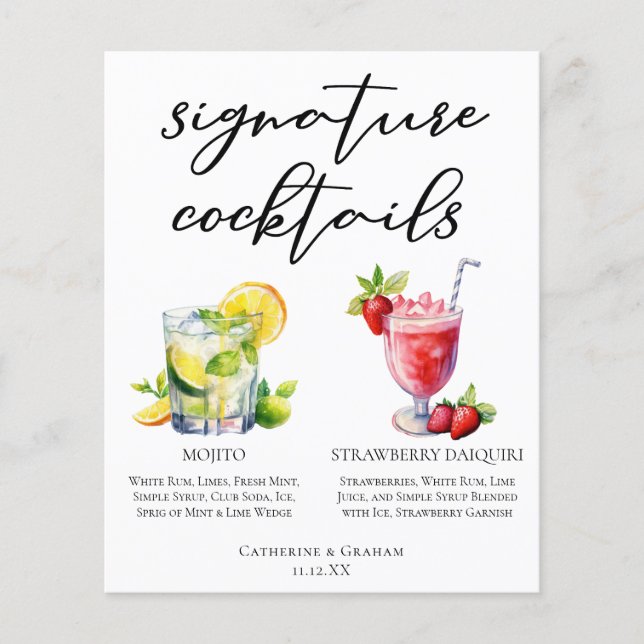 Kubanska Cocktails Mojito Strawberry Daiquiri Menu (Framsida)