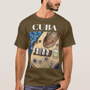 Kubanska Dominos Cigar Fedora Hat Funny CubaGift T Shirt