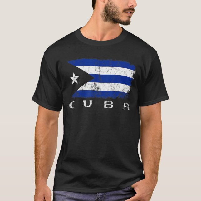 Kubanska Flagga, Kuba-Pridet, Kuba Travel, Kuba, K T Shirt (Framsida)