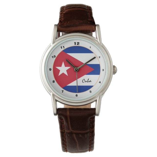 Kubanska Flagga & Kuba trendig mode /design watch Armbandsur (Framsida)