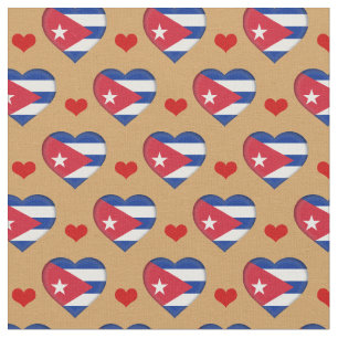 Kubanska Flagga & Red Heart mode Fabric/Cuba Tyg