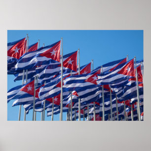 Kubanska flaggor vajar poster