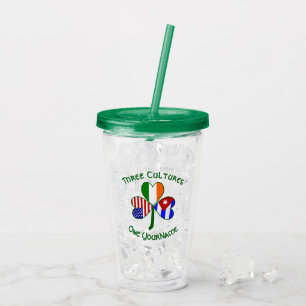 Kubanska Irländska Amerikanska Flaggor Shamrock Pe Take Away Mugg