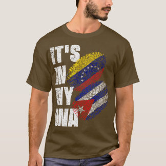 Kubanska och venezuelanska Mix DNA Heritage Flagga T Shirt