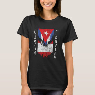 Kubanska peruanska Flaggor rippade Kuba (Torn Kuba T Shirt
