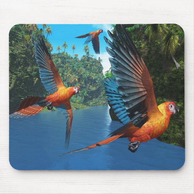 Kubanska röda Macaw 2 Mousepad Musmatta (Framsidan)