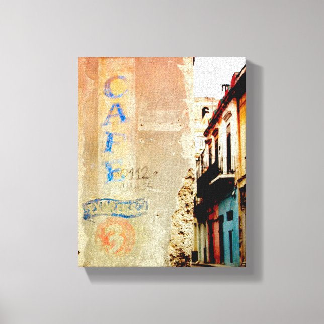 Kubanskt foto av Gamla Havanna | Cafe Expresso | Canvastryck (Framsida)