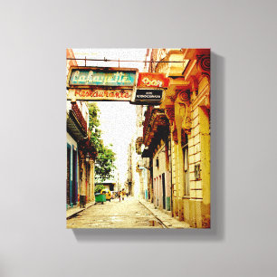 Kubanskt foto av Gamla Havanna Lafayette Canvastryck