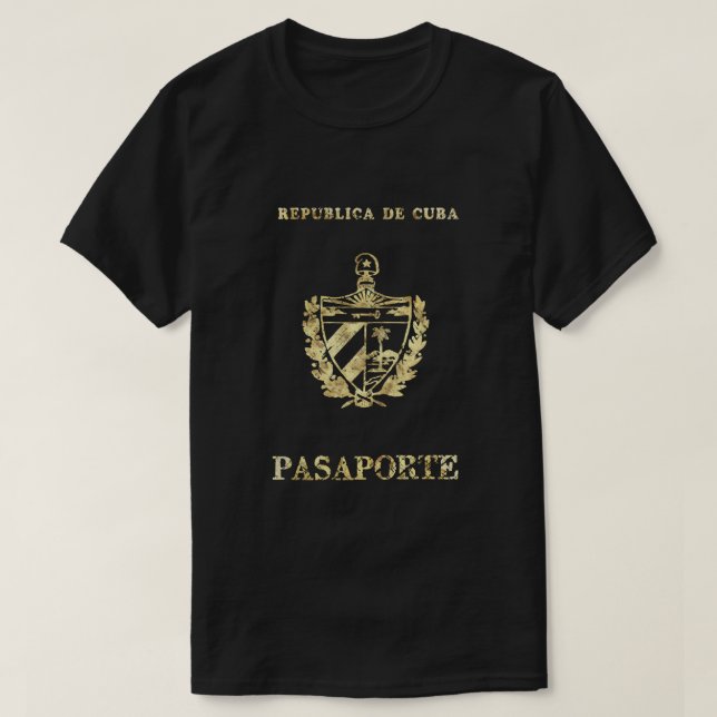Kubanskt pass - Vintage Guld T-Shirt (Design framsida)