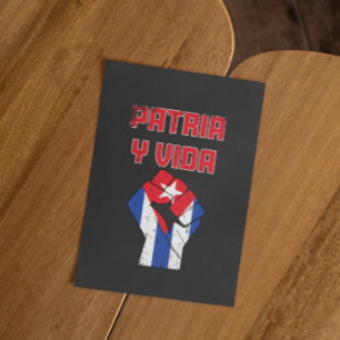Kubanskt postkort för Patria Y Vida Cuban Flagga Vykort