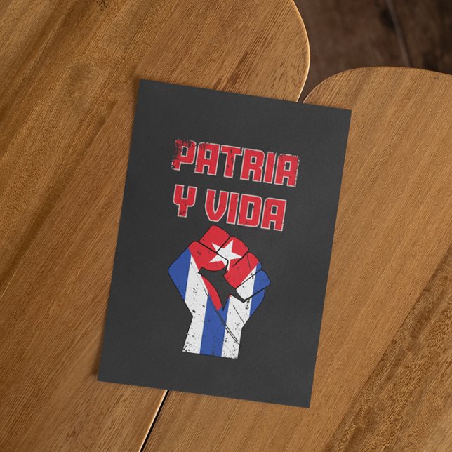 Kubanskt postkort för Patria Y Vida Cuban Flagga Vykort (cuba patria y vida national flag postcard)