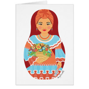 Kubanskt sienna Matryoshka-kort OBS Kort