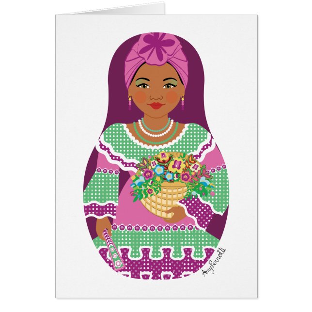Kubanskt Violet Matryoshka-kort OBS Kort (Framsidan)