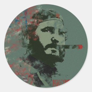 Kubapropaganda Castro Runt Klistermärke
