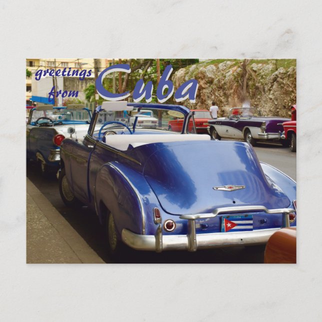 Kubas gamla konvertibla bil i Havanna Vykort (Framsida)