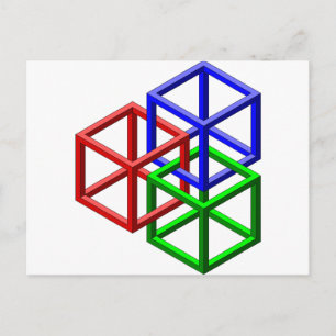 Kubas omöjliga optiska geometri-Illusion Vykort