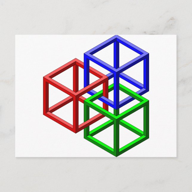 Kubas omöjliga optiska geometri-Illusion Vykort (Framsida)