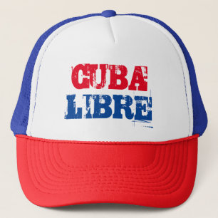 Kubas rött vitt blått Libre SOS Cuba Keps