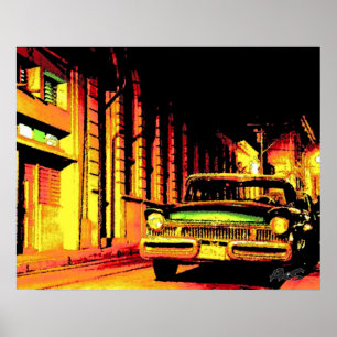 KUBAVINTAGE CAR POSTER