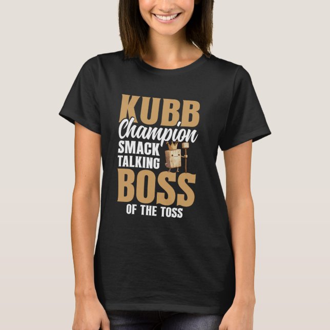 Kubb Champion Viking Chess Player Yard Game Player T Shirt (Framsida)