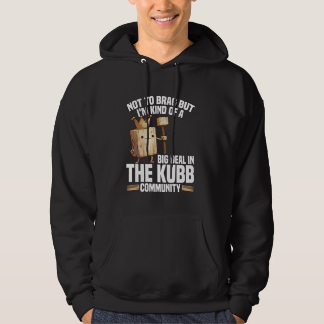 Kubb Kung Viking Chess Player Gräsmatta Game Set K Hoodie (Framsida)