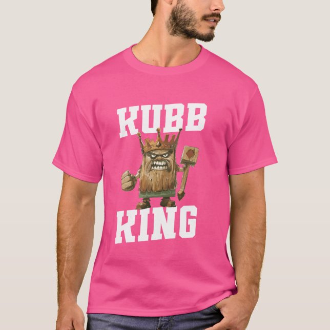 Kubb Kung Viking Chess Player Yard Game Set Älskar T Shirt (Framsida)
