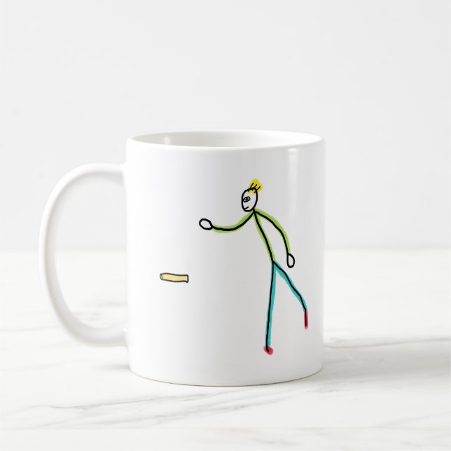 Kubb Lekande Stickman Kaffemugg (Vänster)