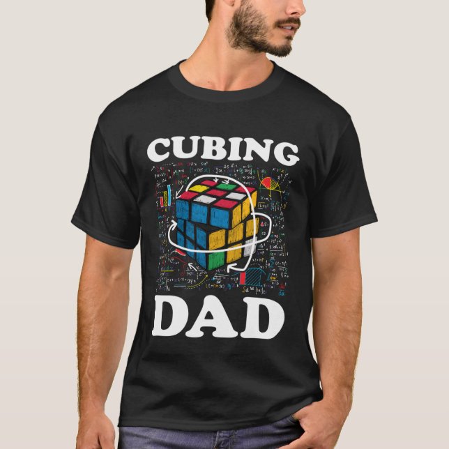 Kubering av Pappa, hastighetskuberande matematik T Shirt (Framsida)