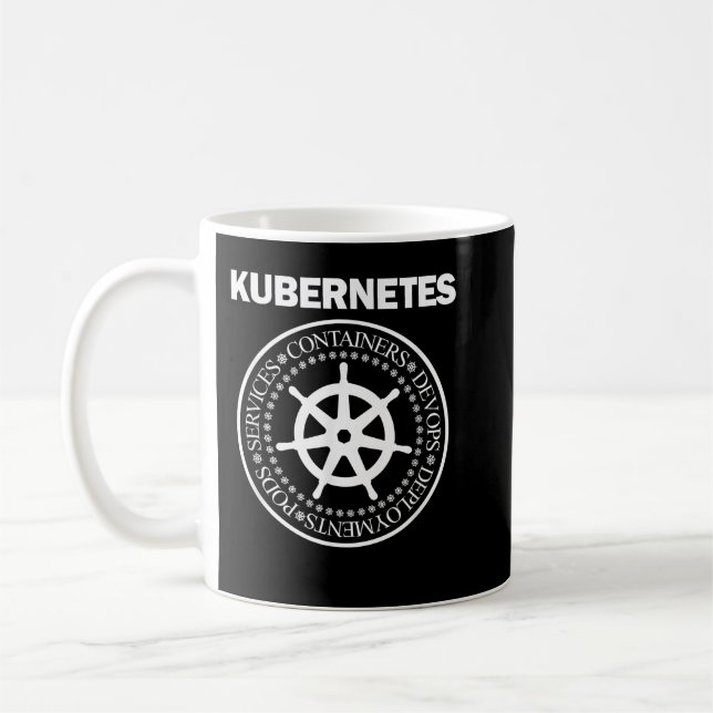 Kubernetes devops programmeringsbehållare kaffemugg (Vänster)