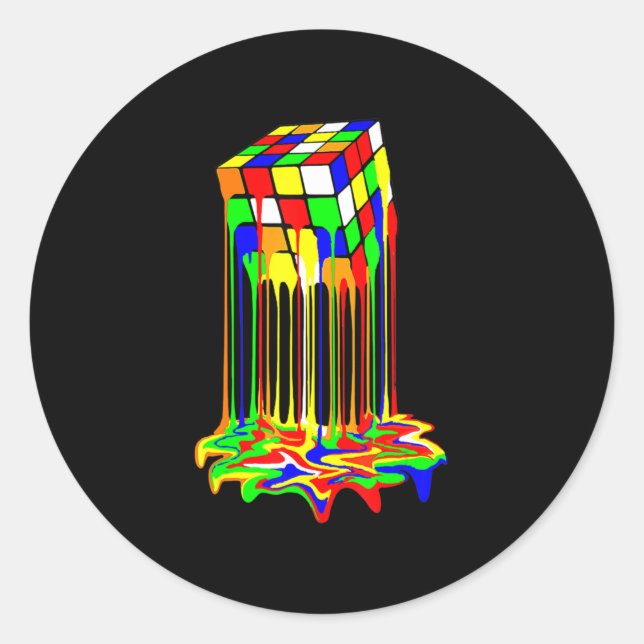 kubfärgad bild av fantastisk runt klistermärke (Framsida)