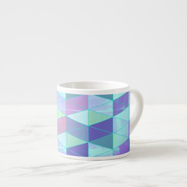 Kubformad geometrisk mönster i trianglar espressomugg (Framsida höger)