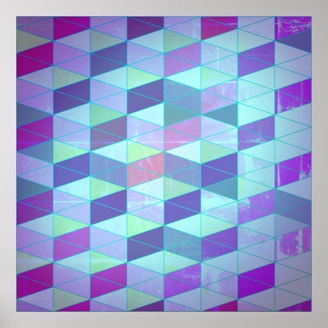 Kubformad geometrisk mönster i trianglar poster (Framsidan)
