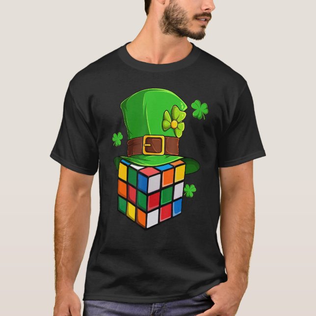 Kubhastighet kuberar Math Puzzle St Patrick Day Ki T Shirt (Framsida)