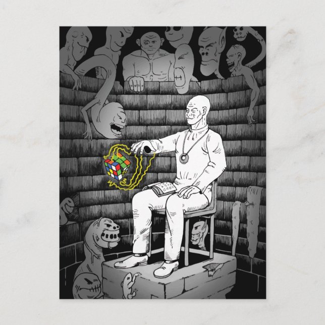 Kubisk magi med monster vykort (Framsida)
