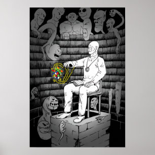 Kubisk Magi och Monster Poster