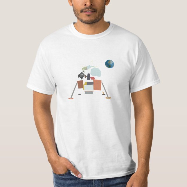 Kubist Apollo Elva Lunar Module Tee Shirt (Framsida)