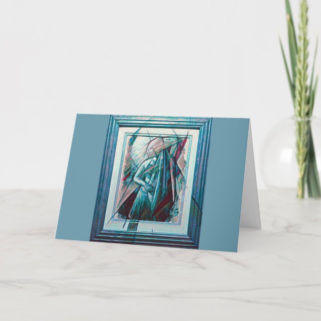 Kubist Art Deco Belly Dancer Kort (Framsida)