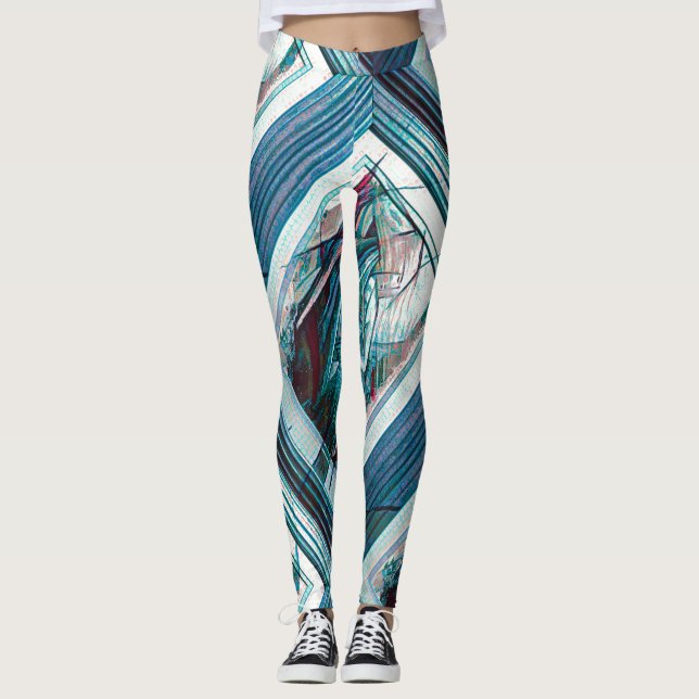 Kubist Art Deco Belly Dancer Leggings (Framsida)