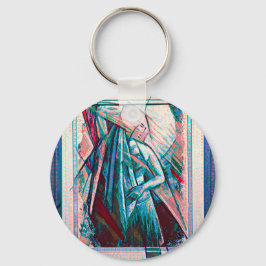 Kubist Art Deco Belly Dancer Nyckelring