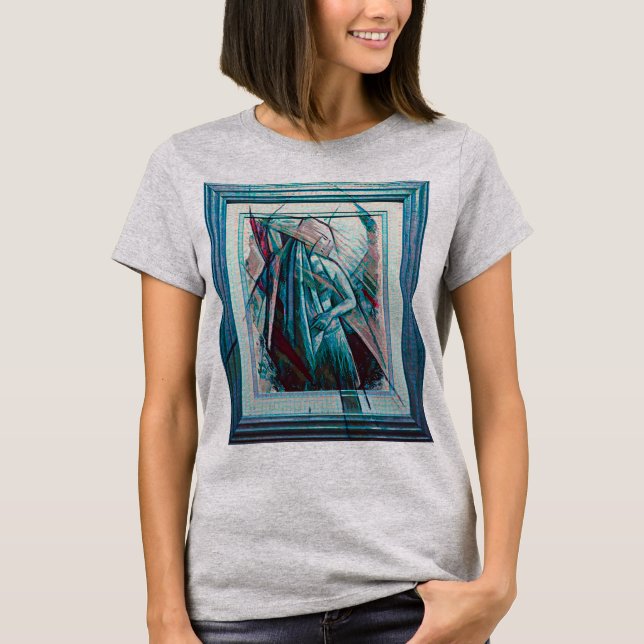 Kubist Art Deco Belly Dancer T Shirt (Framsida)