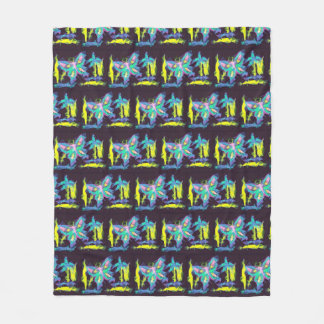 Kubist Butterflies och Flowers Fleece Blanket
