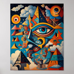 Kubist Graffiti ART- A Fusion of Art och AI Poster