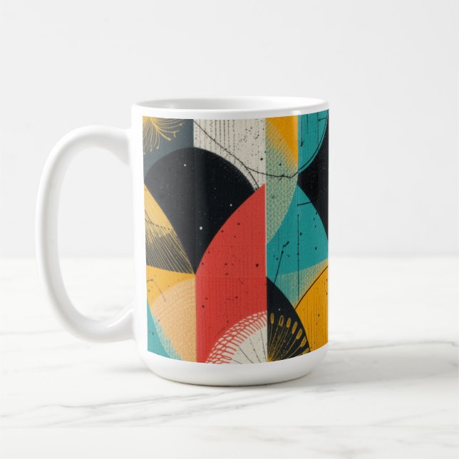 Kubistisk fisk 444 mg kaffemugg (Vänster)