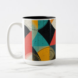 Kubistisk fisk 444 mg Två-Tonad mugg