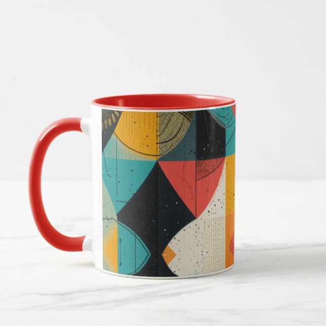 Kubistisk fisk, tvåtonkaffe, Mugg (Vänster)