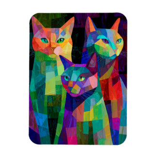 Kubistiska katt-sentineler magnet