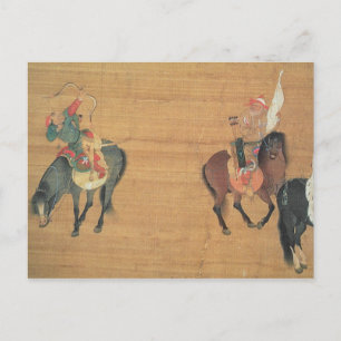 Kublai Khan (1214-94) Hunting (detaljer), Yuan dyn Vykort