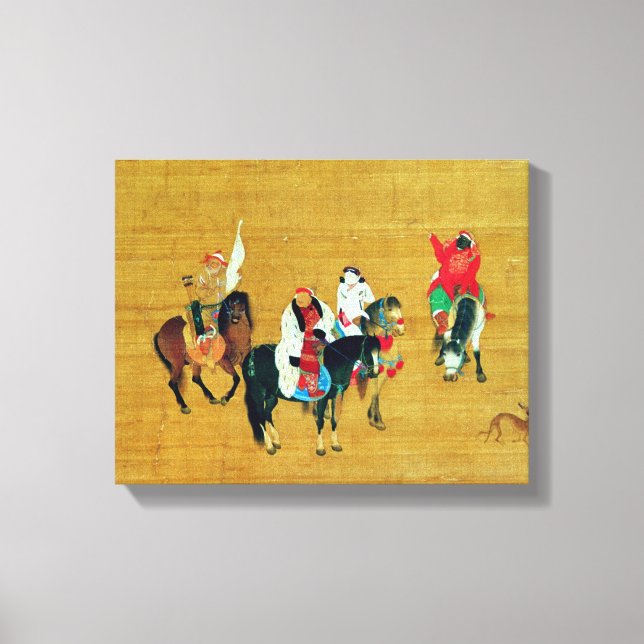 Kublai Khan Hunting, Yuan dynasty Canvastryck (Framsida)