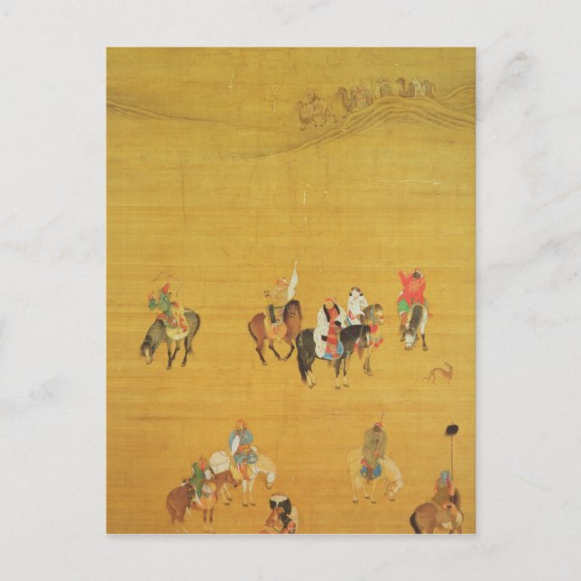 Kublai Khan Hunting, Yuan dynasty Vykort (Framsida)