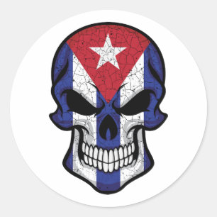 Kubleende Skull Flagga Runt Klistermärke